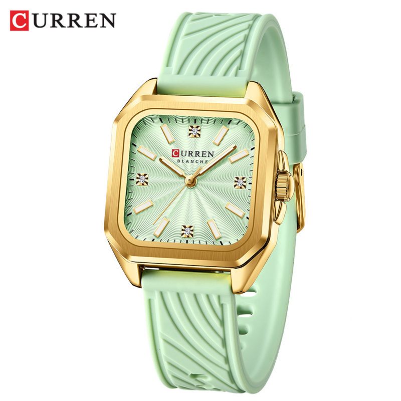CURREN 2025 New Premium Women's Watch Minimalist Small Dial Luminous Waterproof Quartz Wristwatch High-Quality Comfortable Silicone Strap Business Casual Versatile Elegant Fashionable Timepiece