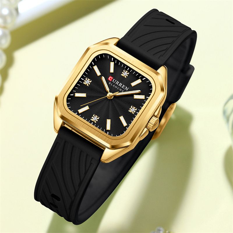 CURREN 2025 New Premium Women's Watch Minimalist Small Dial Luminous Waterproof Quartz Wristwatch High-Quality Comfortable Silicone Strap Business Casual Versatile Elegant Fashionable Timepiece
