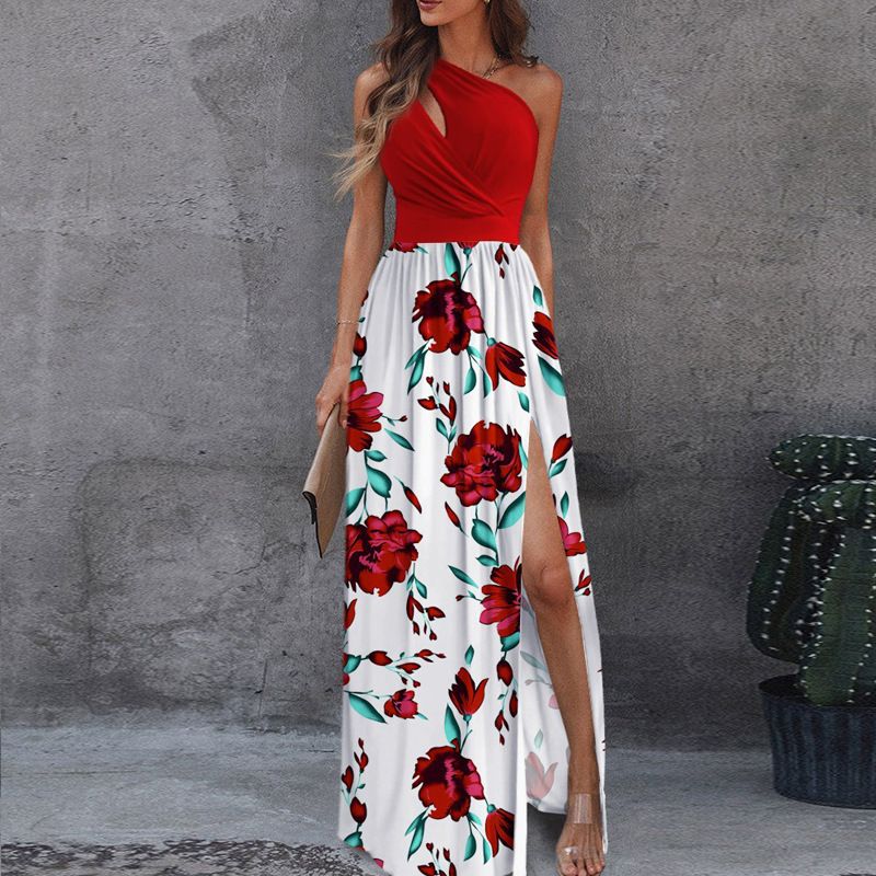 African Women's Evening Dress 2025 - Off-Shoulder High Slit Maxi Dress, Breathable Elegant Gown for Weddings/Parties (Vibrant Colors, Plus Size)