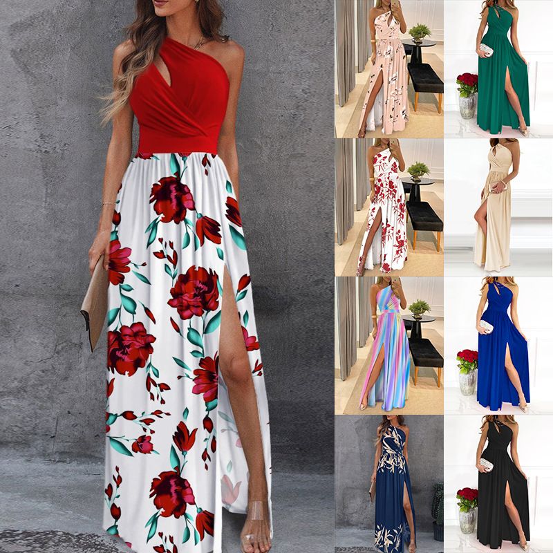 African Women's Evening Dress 2025 - Off-Shoulder High Slit Maxi Dress, Breathable Elegant Gown for Weddings/Parties (Vibrant Colors, Plus Size)
