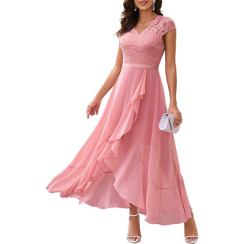 New Fashion Elegant Lace Evening Gown & Bridesmaid Dress: Women's Formal Long Party Dress for Banquet, Wedding, and Special Occasions
