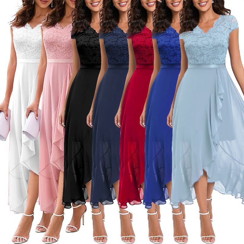 New Fashion Elegant Lace Evening Gown & Bridesmaid Dress: Women's Formal Long Party Dress for Banquet, Wedding, and Special Occasions