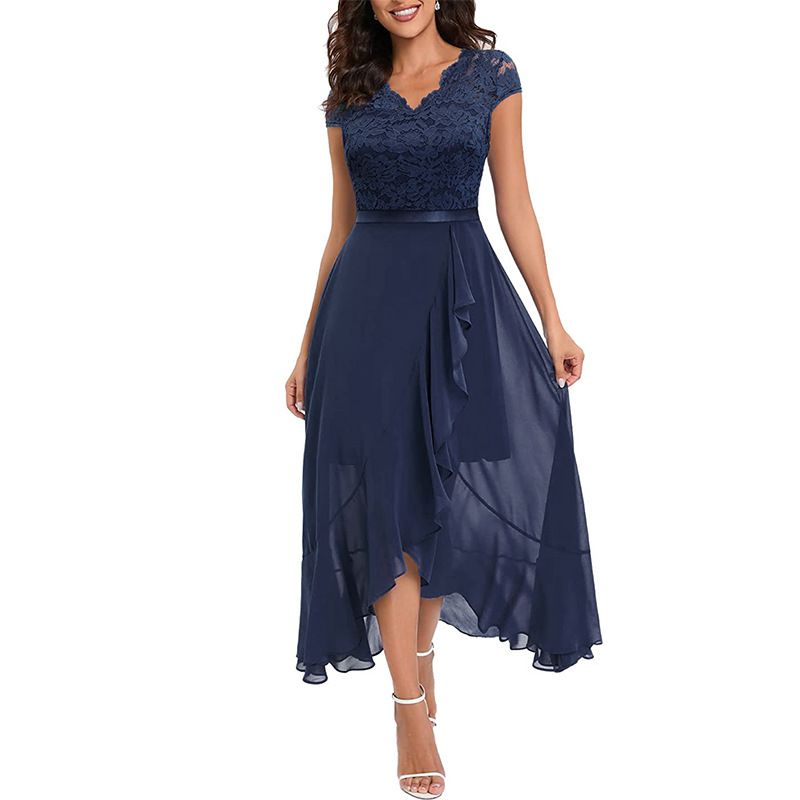 New Fashion Elegant Lace Evening Gown & Bridesmaid Dress: Women's Formal Long Party Dress for Banquet, Wedding, and Special Occasions