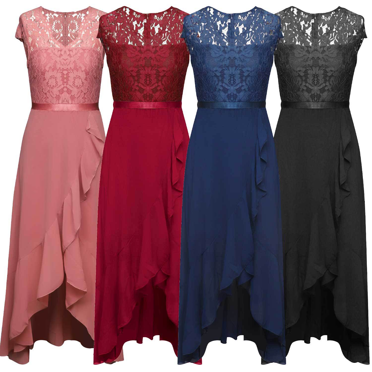 New Fashion Elegant Lace Evening Gown & Bridesmaid Dress: Women's Formal Long Party Dress for Banquet, Wedding, and Special Occasions