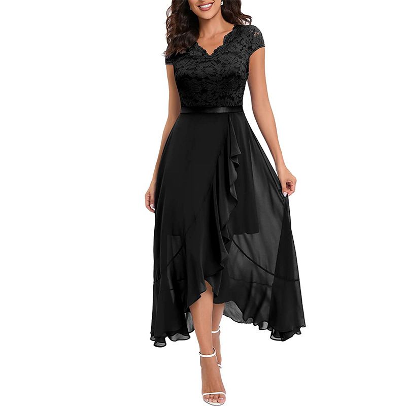 New Fashion Elegant Lace Evening Gown & Bridesmaid Dress: Women's Formal Long Party Dress for Banquet, Wedding, and Special Occasions