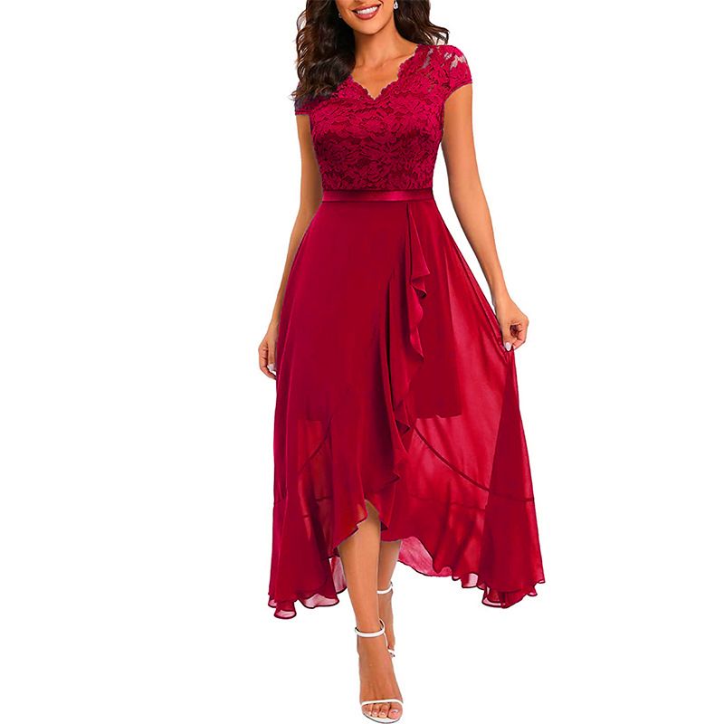 New Fashion Elegant Lace Evening Gown & Bridesmaid Dress: Women's Formal Long Party Dress for Banquet, Wedding, and Special Occasions