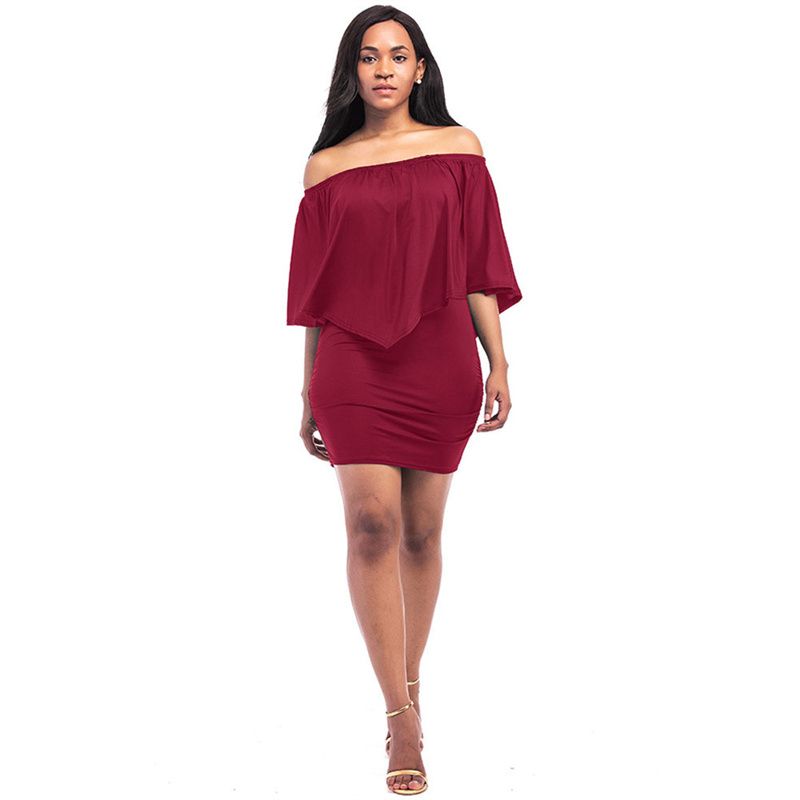 2025 New Summer Collection! European & American Style Socialite-Inspired Women's Bodycon Dress | Off-the-Shoulder Design | Plus Size Available | Elegant & Trendy for Ladies