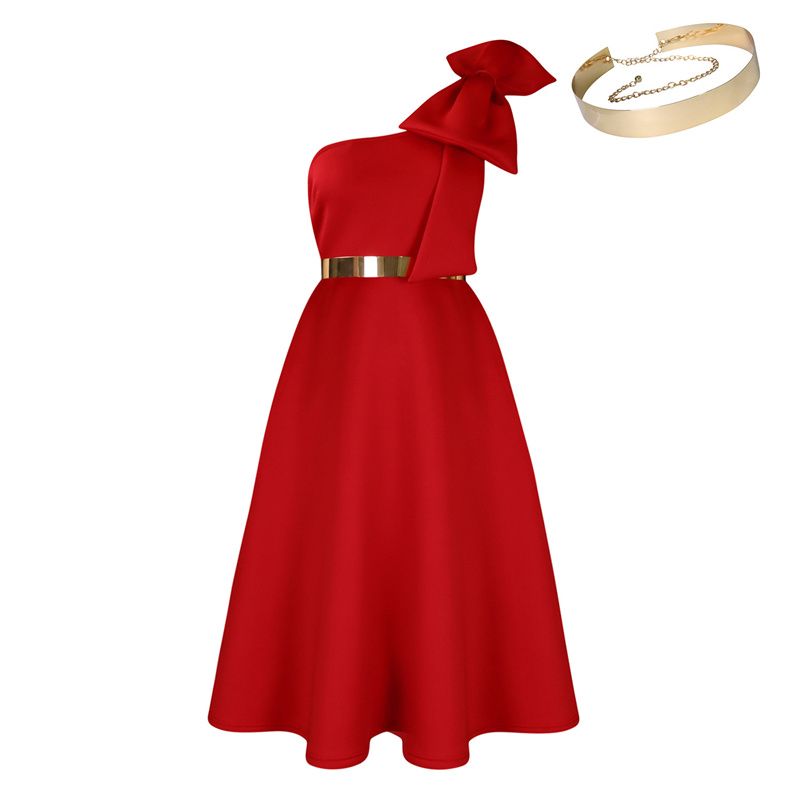 High-Quality Plus Size Women's Summer Dresses - Stylish Off-Shoulder Bowknot Banquet Gown - African Ladies' Maxi Dress for Parties