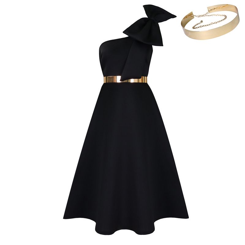 High-Quality Plus Size Women's Summer Dresses - Stylish Off-Shoulder Bowknot Banquet Gown - African Ladies' Maxi Dress for Parties