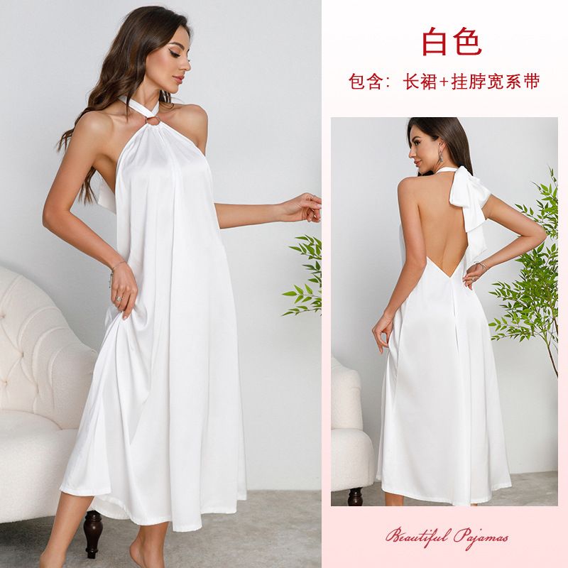 French-Inspired Evening Gown High-End Luxury-Lite Satin Halter Dresses |Women's Premium Open Back Maxi Dress