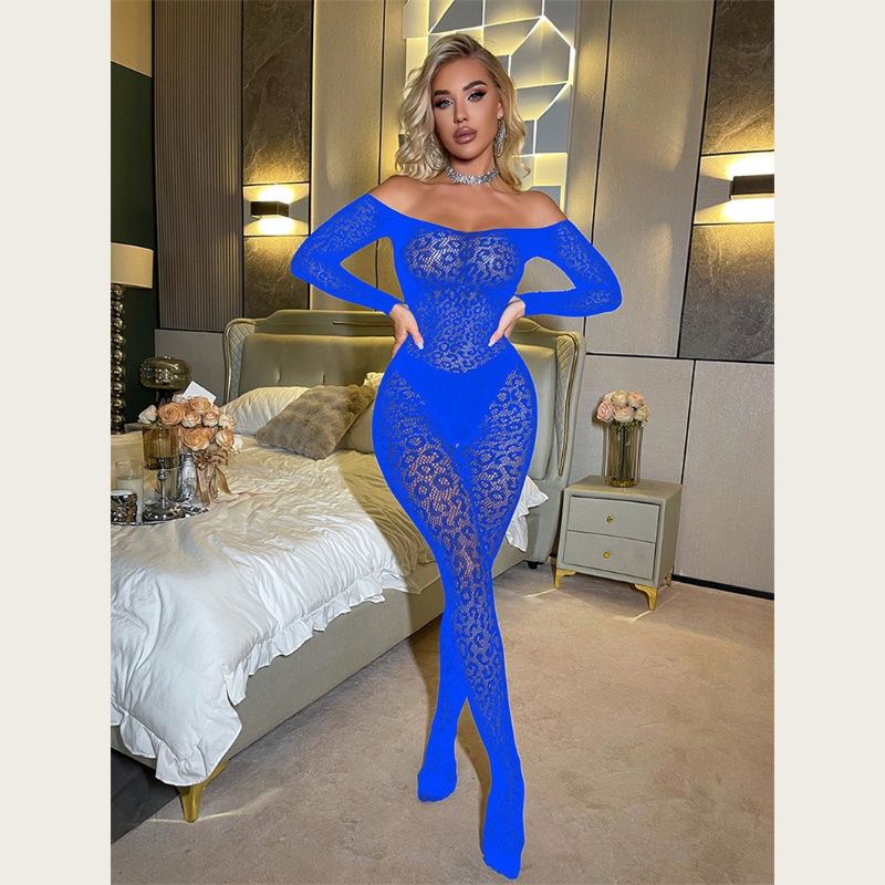 2026 New Arrival Sexy Sheer Long-Sleeve Fishnet Bodysuit Crotchless Design Women's Lingerie Nightclub Party Date Night Seductive Intimates