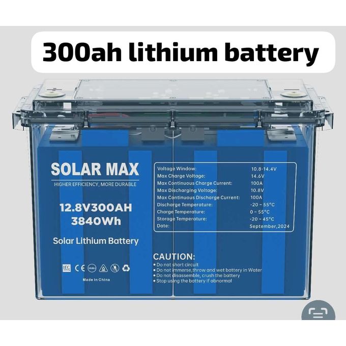 Solarmax 300Ah Lithium Solar Battery 12.8V 300AH 3840Wh LiFePO4 Solar Battery High Efficiency More Durable Lithium Solar Battery