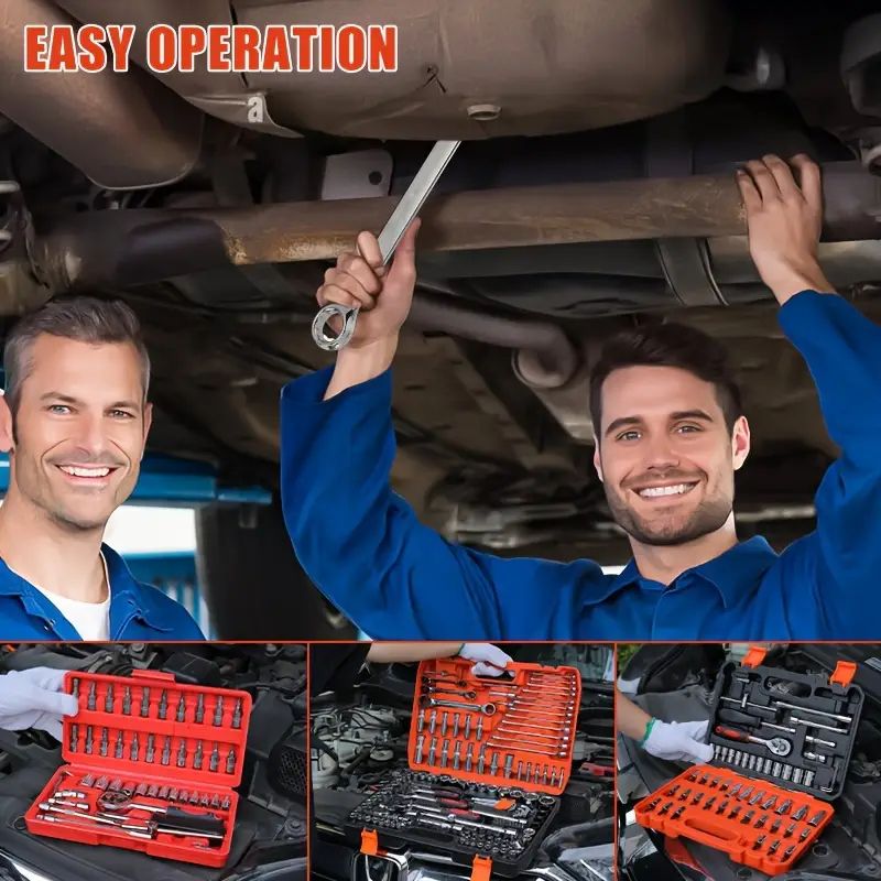 【Promotion】Tool 12/53 Piece Multifunctional Ratchet Socket Set Wrench Batch Head Ratchet Pawl Socket Spanner Screwdriver