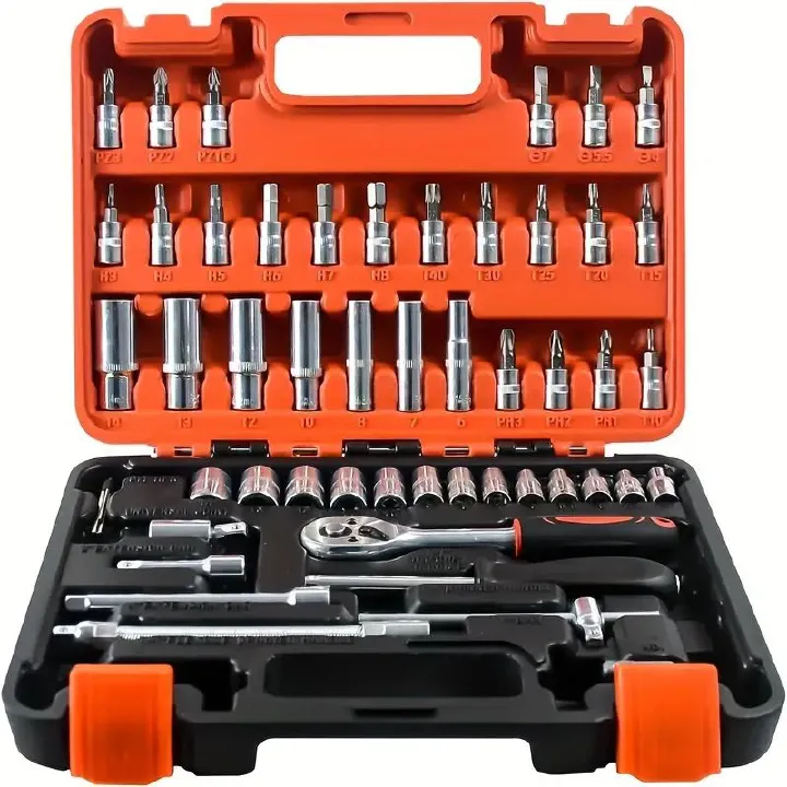 【Promotion】Tool 12/53 Piece Multifunctional Ratchet Socket Set Wrench Batch Head Ratchet Pawl Socket Spanner Screwdriver