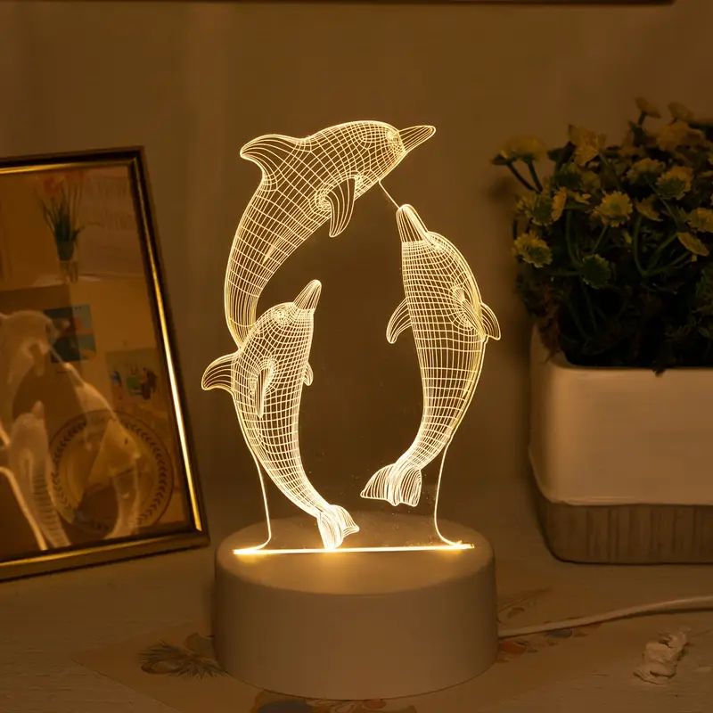 【Promotion】3D Creative LED Gift Lamp USB Powered 3 Modes Changing Night Light Bedside Lamp Charming Table Top Decor for Bedroom