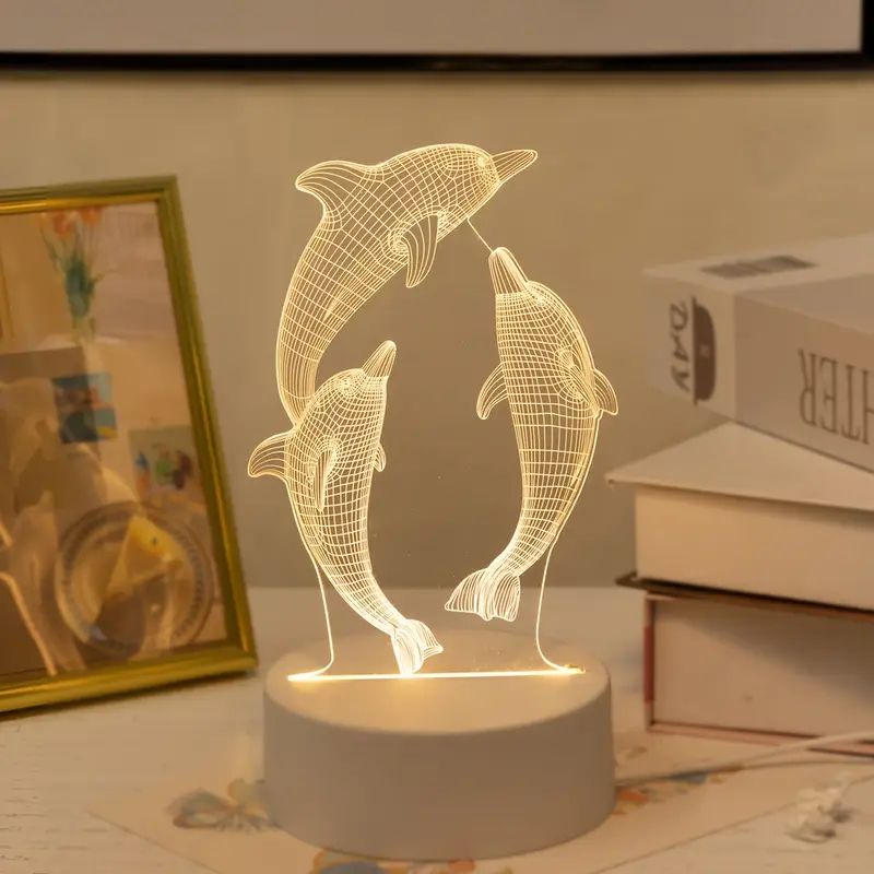 【Promotion】3D Creative LED Gift Lamp USB Powered 3 Modes Changing Night Light Bedside Lamp Charming Table Top Decor for Bedroom