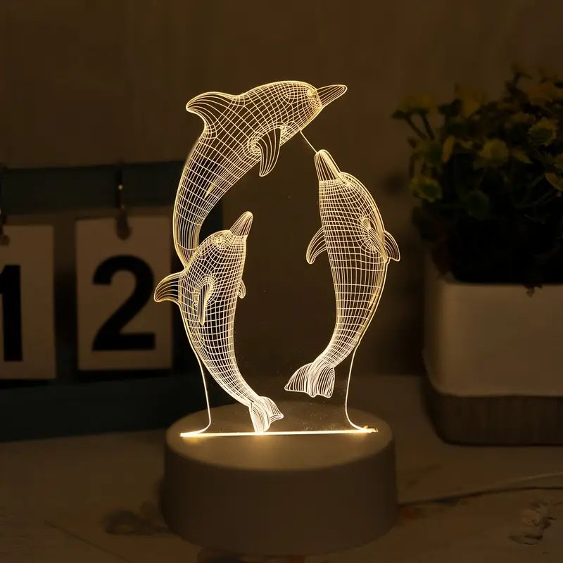 【Promotion】3D Creative LED Gift Lamp USB Powered 3 Modes Changing Night Light Bedside Lamp Charming Table Top Decor for Bedroom