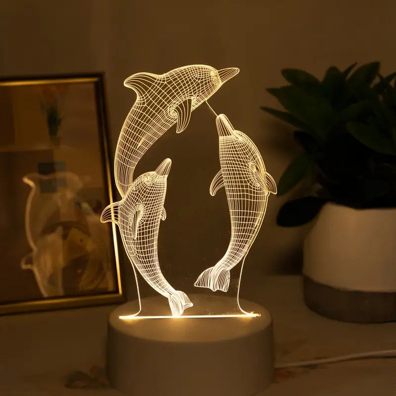 【Promotion】3D Creative LED Gift Lamp USB Powered 3 Modes Changing Night Light Bedside Lamp Charming Table Top Decor for Bedroom