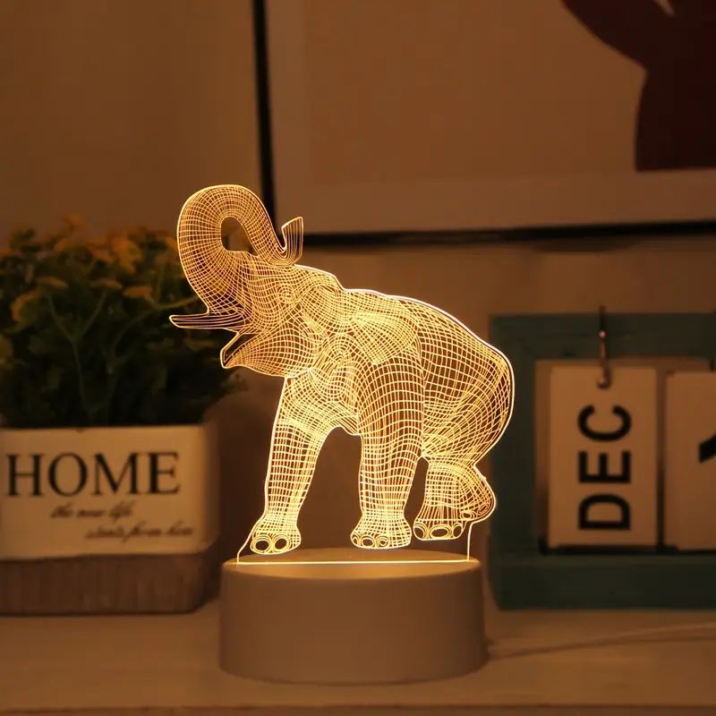 【Promotion】3D Creative LED Gift Lamp USB Powered 3 Modes Changing Night Light Bedside Lamp Charming Table Top Decor for Bedroom