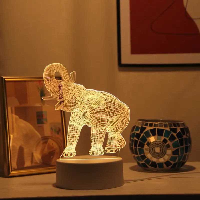 【Promotion】3D Creative LED Gift Lamp USB Powered 3 Modes Changing Night Light Bedside Lamp Charming Table Top Decor for Bedroom