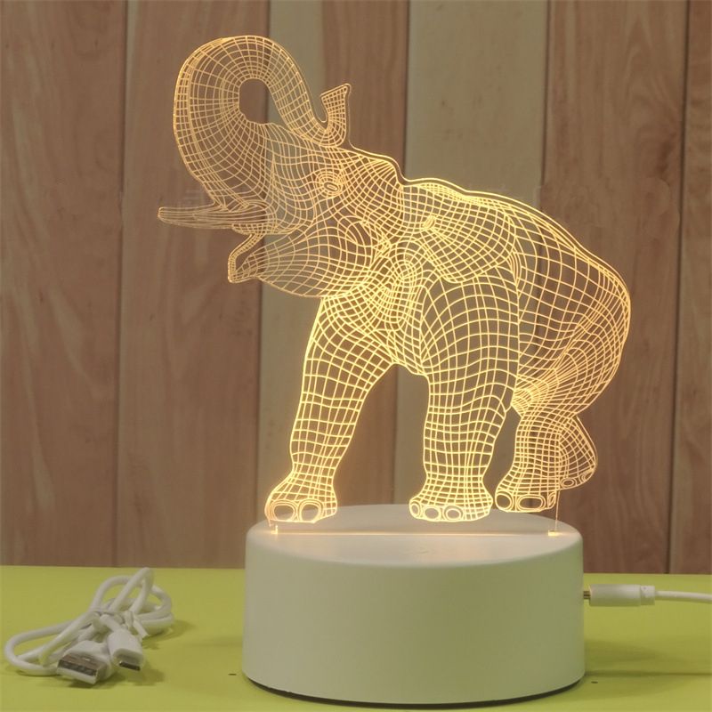 【Promotion】3D Creative LED Gift Lamp USB Powered 3 Modes Changing Night Light Bedside Lamp Charming Table Top Decor for Bedroom