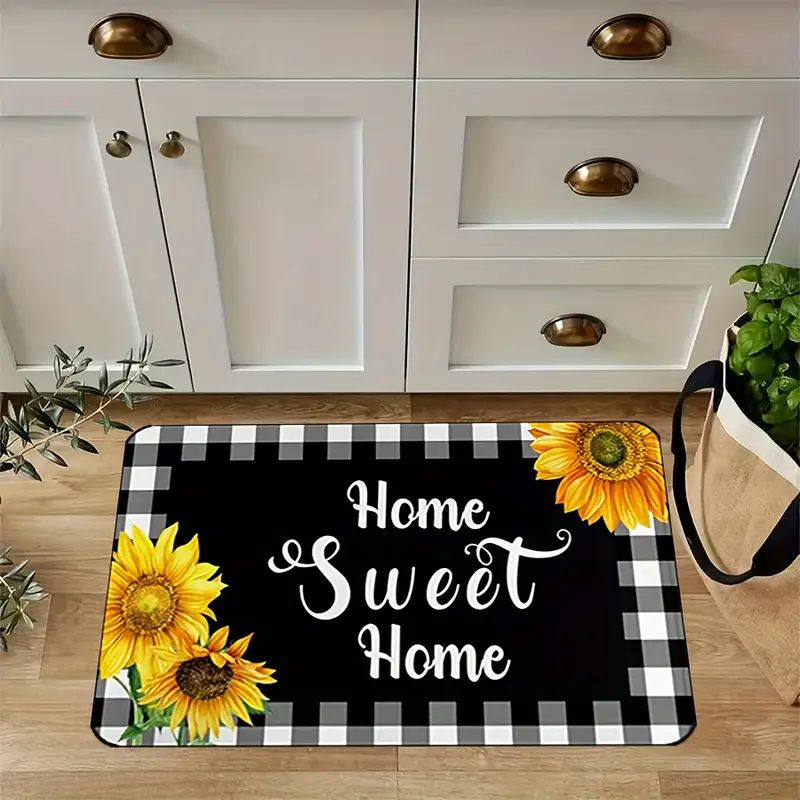 2 Pieces Kitchen Rug Set Anti-fatigue Kitchen Mat Dirt Resistant Backing Mat Throw Rug for Kitchen Doormat Runner Rug Set Floor Carpet Household Carpet Home Decor