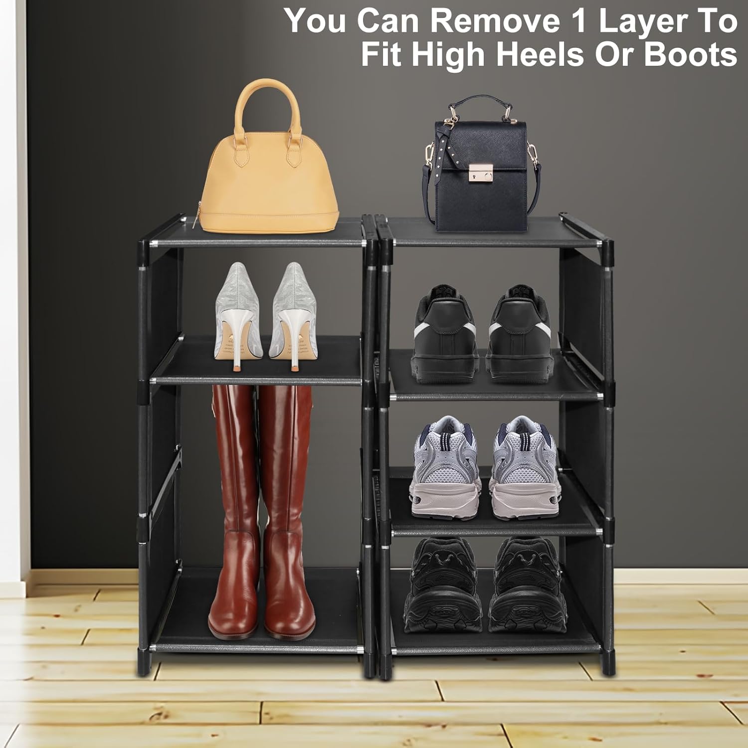 【Promotion】Narrow Shoe Rack, 7 Tier for Closet Entryway Tall Slim Vertical Shoe Rack for Small Spaces Shinky Shoe Organizer Space Saving Corner Shelf Shoe Tower,Easy Assembly