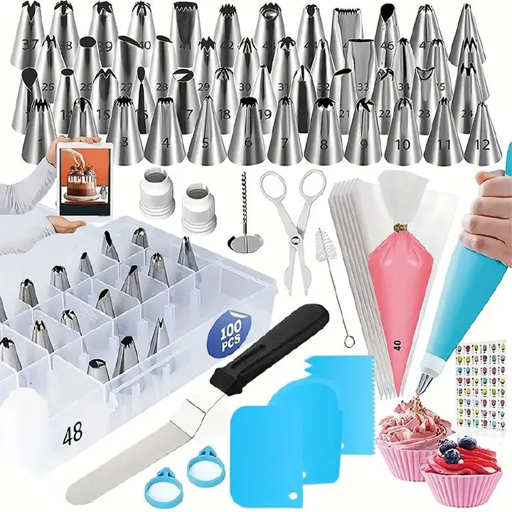 【Promotion】100 PCS Cake Decoration Set Baking Tools Cake Decorating Stand Tools Kitchenware Bake Ware Kitchen Ware Kitchen Items