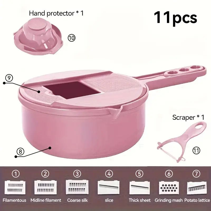 【Promotion】Vegetable Chopper, 12 in 1 Food Slicer Vegetable Slicer with Container Food Chopper Multifunctional Vegetable Cutter Slicer With Stainless Steel 6 Blades For Kitchen
