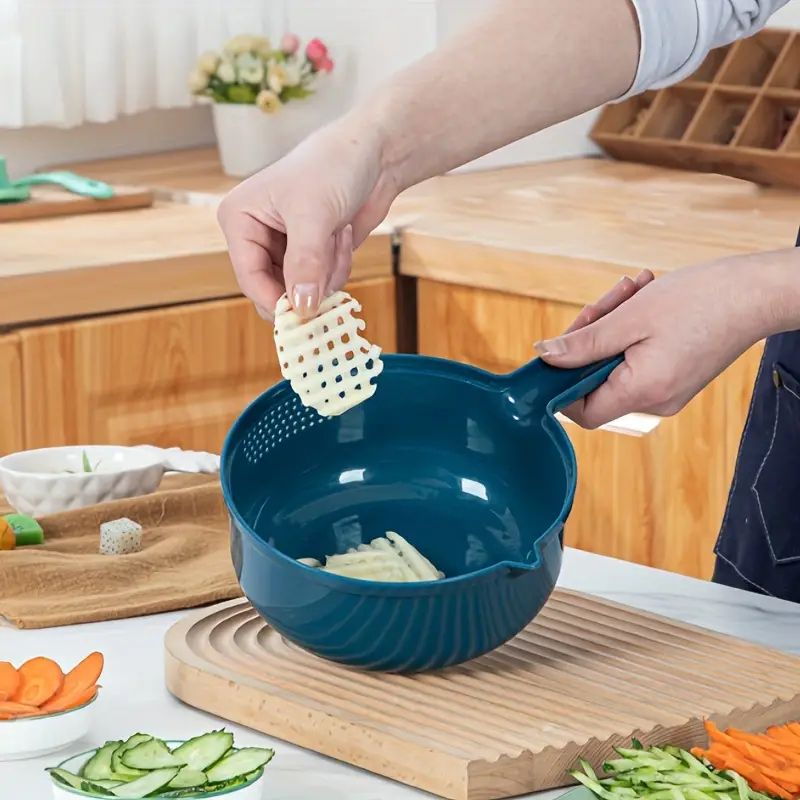 【Promotion】Vegetable Chopper, 12 in 1 Food Slicer Vegetable Slicer with Container Food Chopper Multifunctional Vegetable Cutter Slicer With Stainless Steel 6 Blades For Kitchen