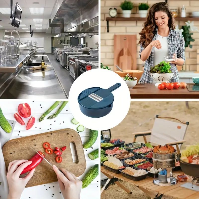 【Promotion】Vegetable Chopper, 12 in 1 Food Slicer Vegetable Slicer with Container Food Chopper Multifunctional Vegetable Cutter Slicer With Stainless Steel 6 Blades For Kitchen