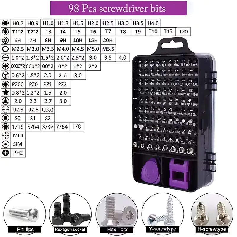 115-in-1 Upgrade Screwdriver Set Strong Magnetic High Hardness Multifunctional Household Repair Tools Kit Handle Computer PC Laptop Mobile Phone Equipment Repair Screwdrive Kit Hand Tools