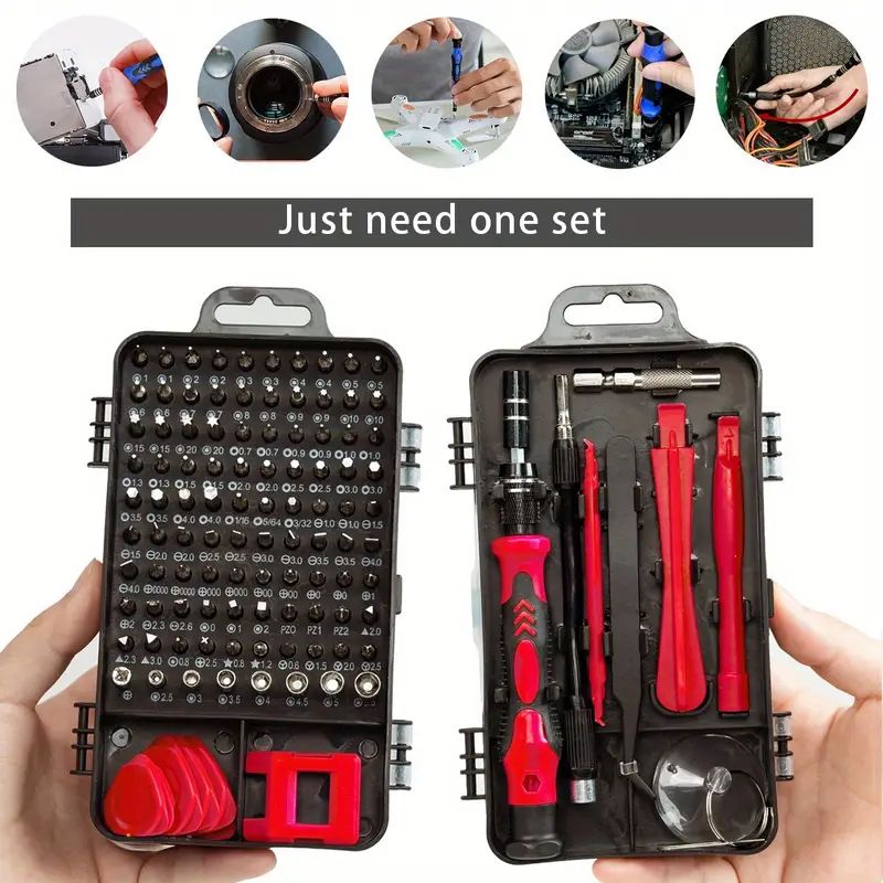 115-in-1 Upgrade Screwdriver Set Strong Magnetic High Hardness Multifunctional Household Repair Tools Kit Handle Computer PC Laptop Mobile Phone Equipment Repair Screwdrive Kit Hand Tools