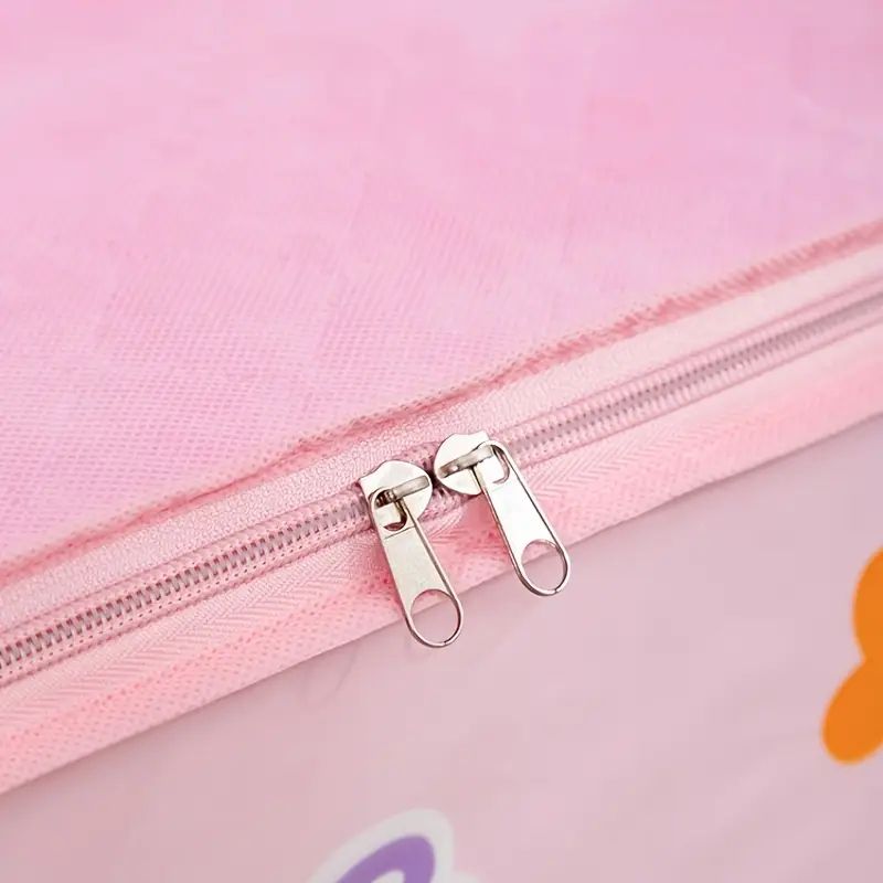 【Promotion】Foldable Storage Bag Cartoon Non-woven Portable Clothes Organizer Tidy Pouch Suitcase With Zipper And Handles Storage Box Quilt Storage Container Bag Box