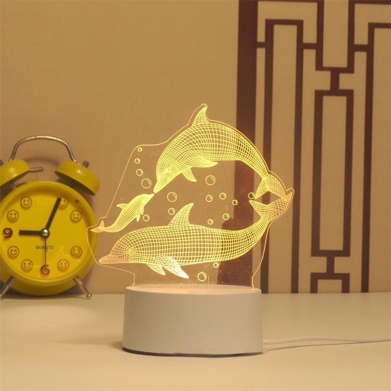 【Promotion】3D Creative LED Gift Lamp USB Powered 3 Modes Changing Night Light Bedside Lamp Charming Table Top Decor for Bedroom