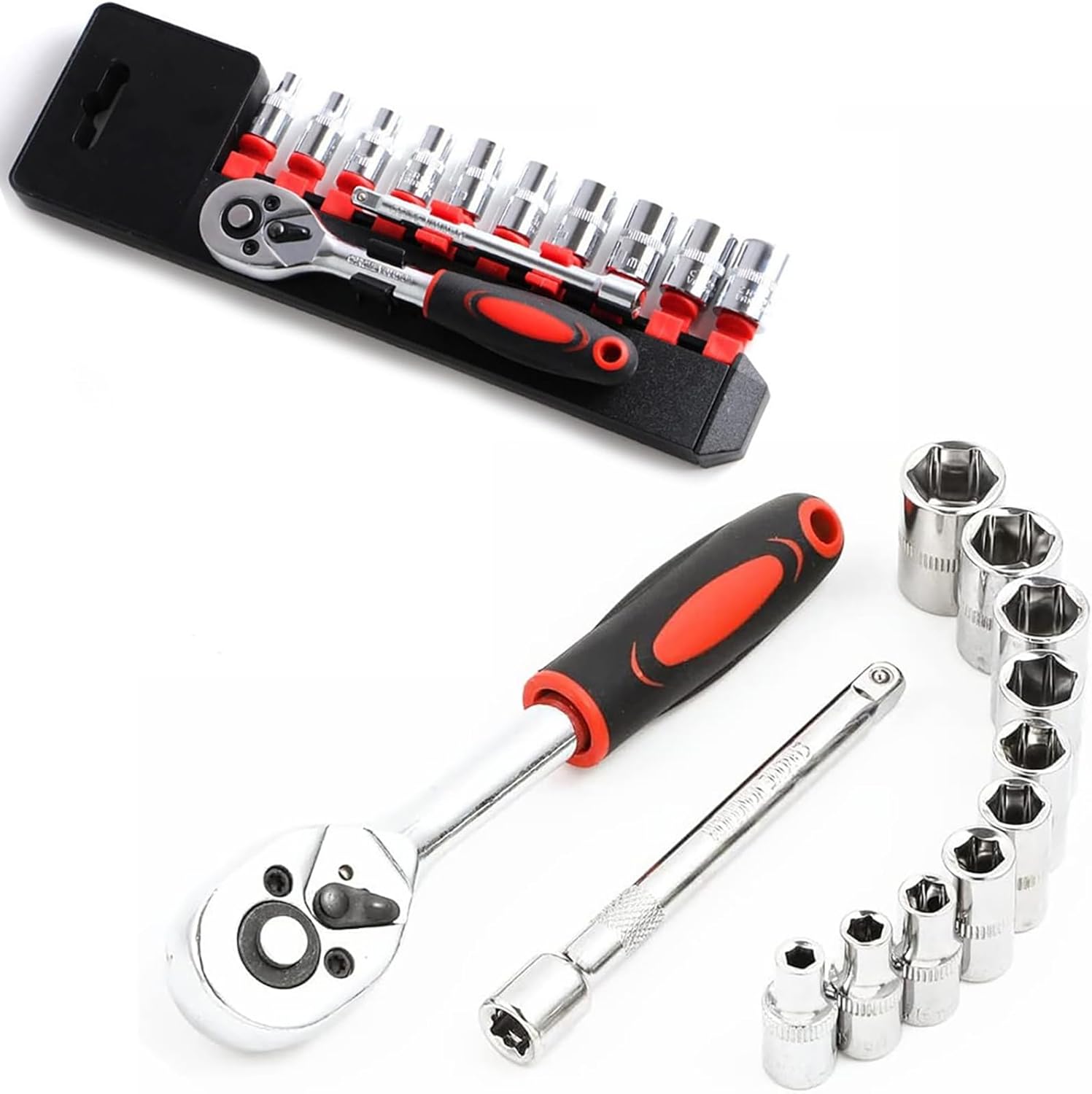 【Promotion】Tool 12/53 Piece Multifunctional Ratchet Socket Set Wrench Batch Head Ratchet Pawl Socket Spanner Screwdriver