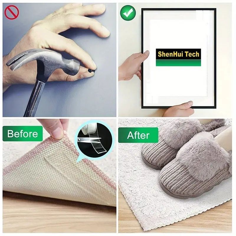 【Promotion】Heavy Duty Nano Double-Sided Tape-Reusable, Traceless And Washable-Strong Adhesive Strip, Suitable for Home, Office And Car,5Mx3cm