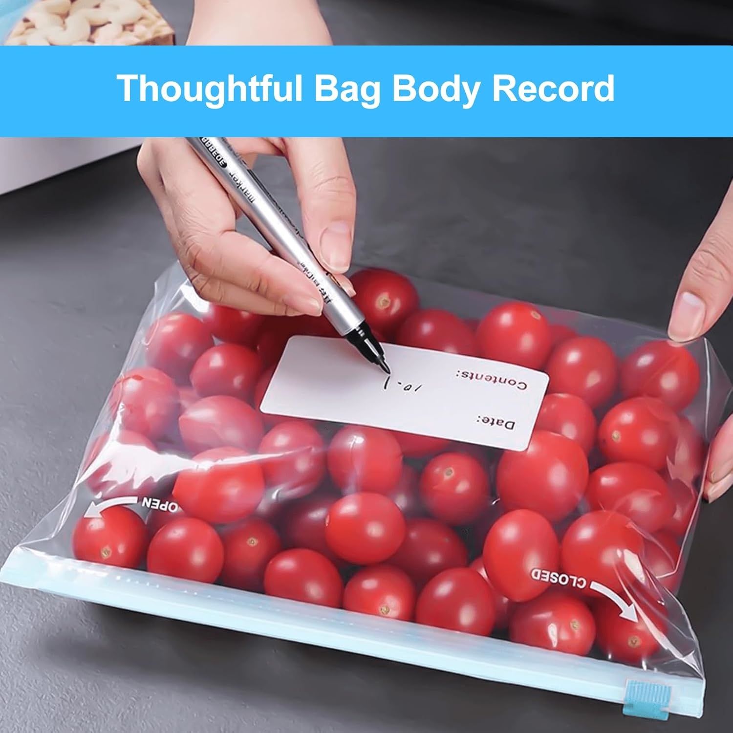 Reusable Freezer Bags, 45PCS Food Bags Aip Seal, Freezer Bags Sandwich Bags Large Reusable Food Plastic Seal Bag Soup Storage Zip Lock Bag (20*S+15*M+10*L)