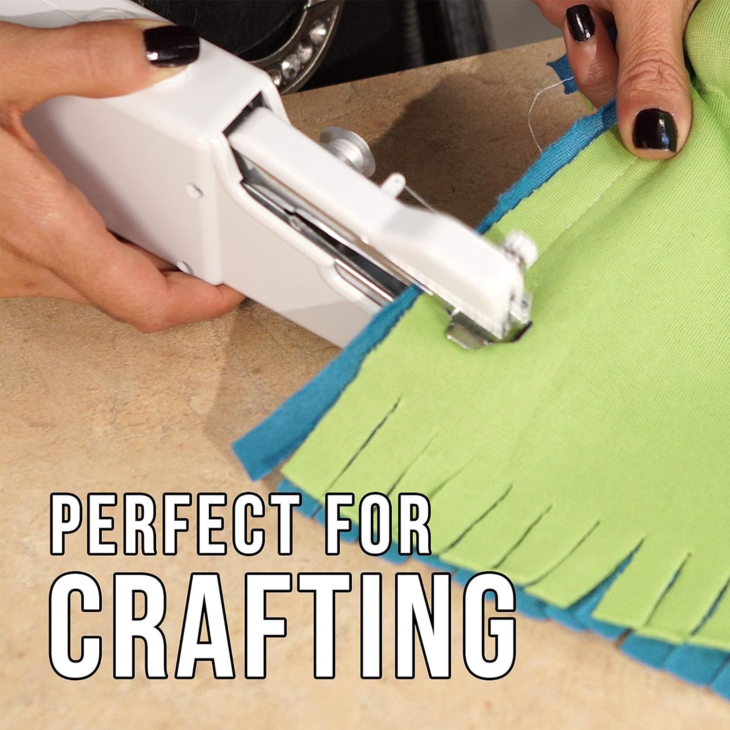 Sewing Machine Handheld Portable Lightweight Mini Hand Held Sewing Machines Stitch Fabric Cordless Battery Operated Stitching Clothes Handicrafts For Home Travel Camping Repairing DIY