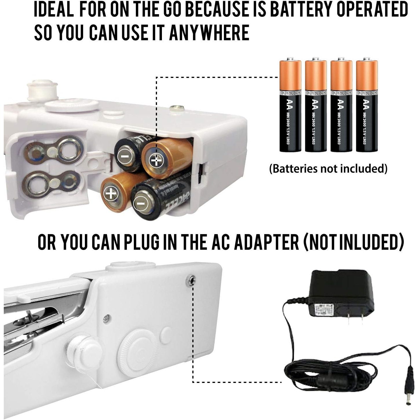 Sewing Machine Handheld Portable Lightweight Mini Hand Held Sewing Machines Stitch Fabric Cordless Battery Operated Stitching Clothes Handicrafts For Home Travel Camping Repairing DIY