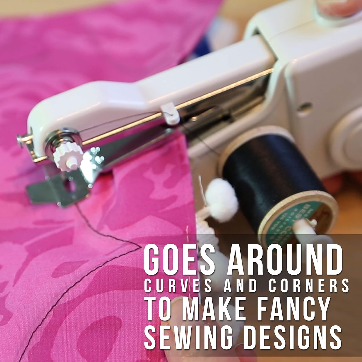 Sewing Machine Handheld Portable Lightweight Mini Hand Held Sewing Machines Stitch Fabric Cordless Battery Operated Stitching Clothes Handicrafts For Home Travel Camping Repairing DIY