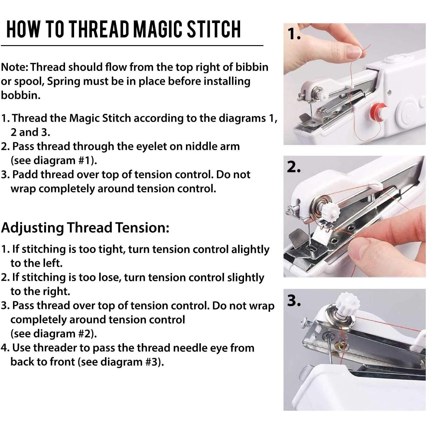 Sewing Machine Handheld Portable Lightweight Mini Hand Held Sewing Machines Stitch Fabric Cordless Battery Operated Stitching Clothes Handicrafts For Home Travel Camping Repairing DIY