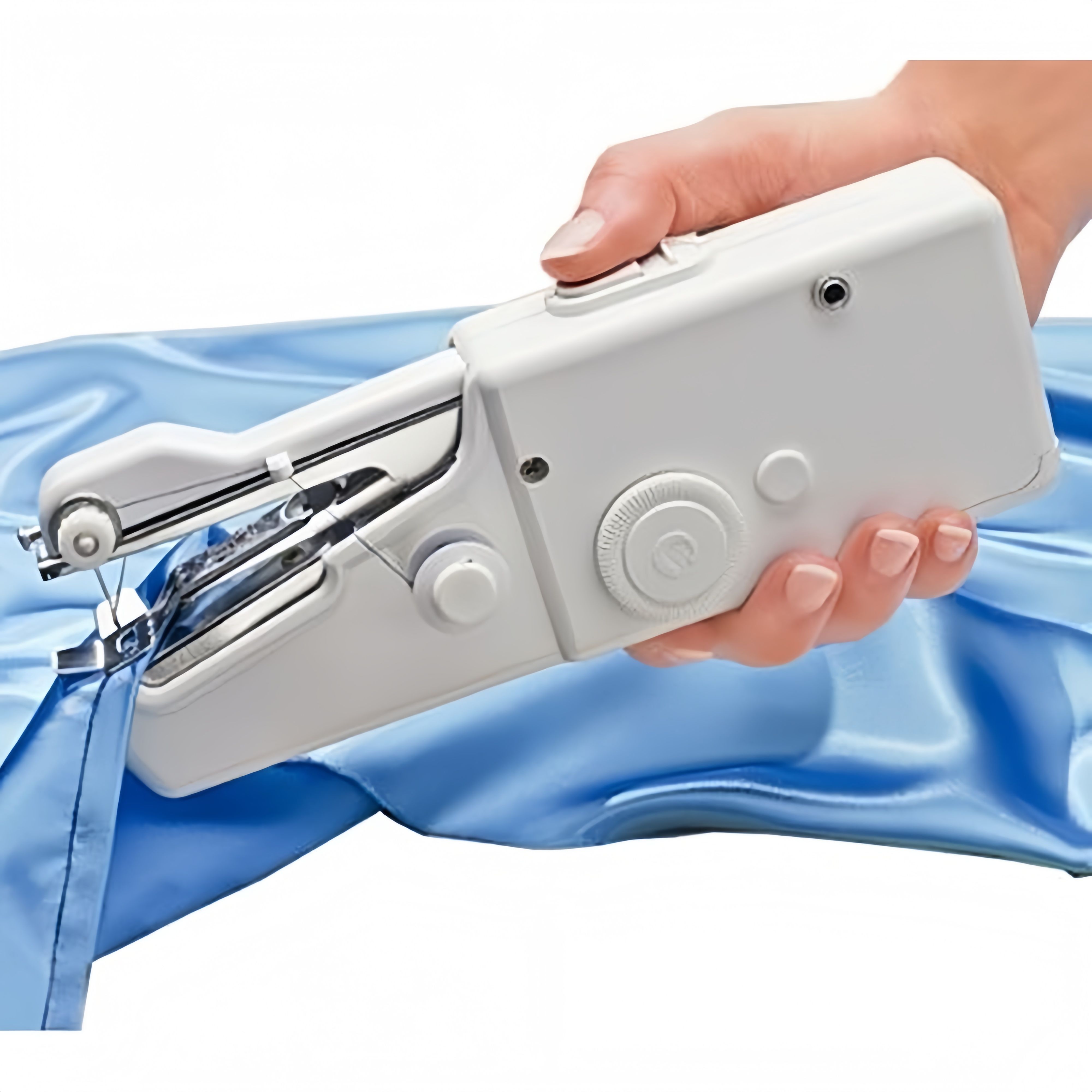 Sewing Machine Handheld Portable Lightweight Mini Hand Held Sewing Machines Stitch Fabric Cordless Battery Operated Stitching Clothes Handicrafts For Home Travel Camping Repairing DIY