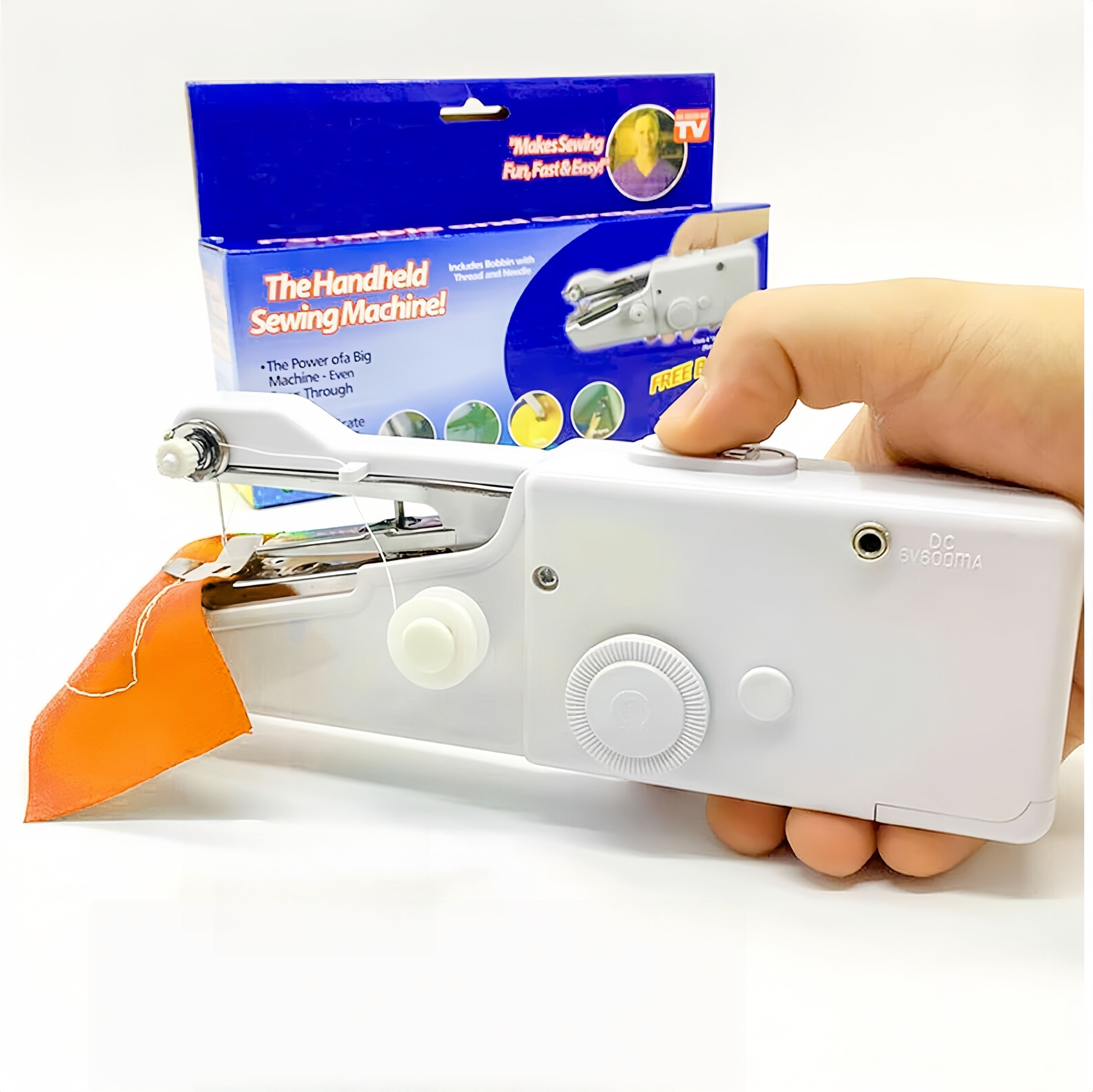 Sewing Machine Handheld Portable Lightweight Mini Hand Held Sewing Machines Stitch Fabric Cordless Battery Operated Stitching Clothes Handicrafts For Home Travel Camping Repairing DIY