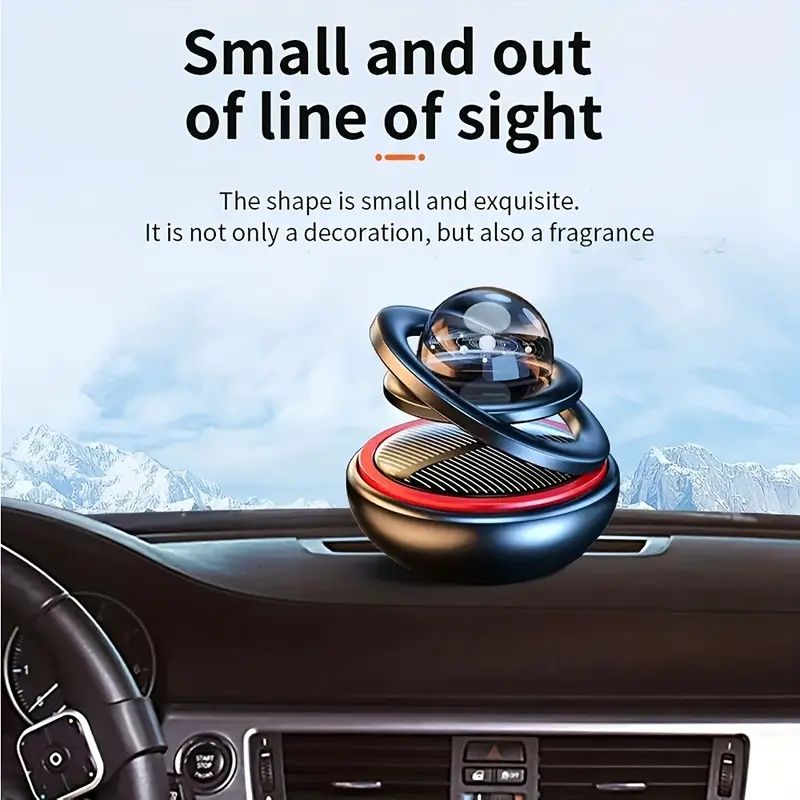 【Promotion】Solar Car Air Freshener | Rotating Aromatreatment Decoration Car Interior Accessories | Women Men Original Flavored Perfume Diffuser