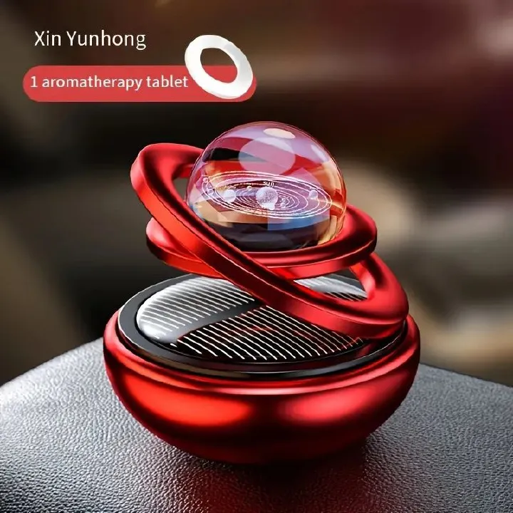 【Promotion】Solar Car Air Freshener | Rotating Aromatreatment Decoration Car Interior Accessories | Women Men Original Flavored Perfume Diffuser