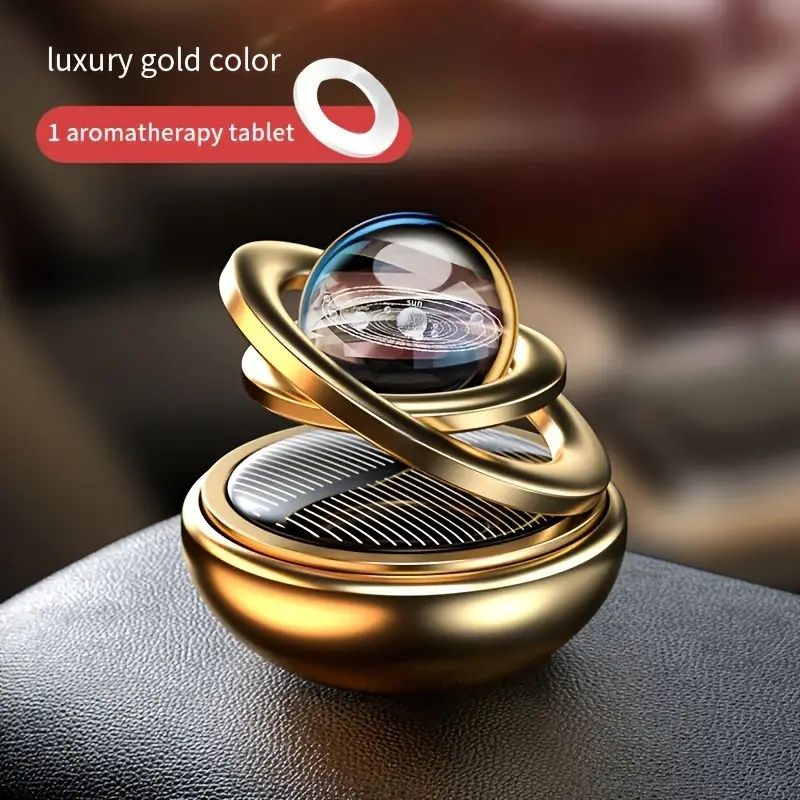 【Promotion】Solar Car Air Freshener | Rotating Aromatreatment Decoration Car Interior Accessories | Women Men Original Flavored Perfume Diffuser