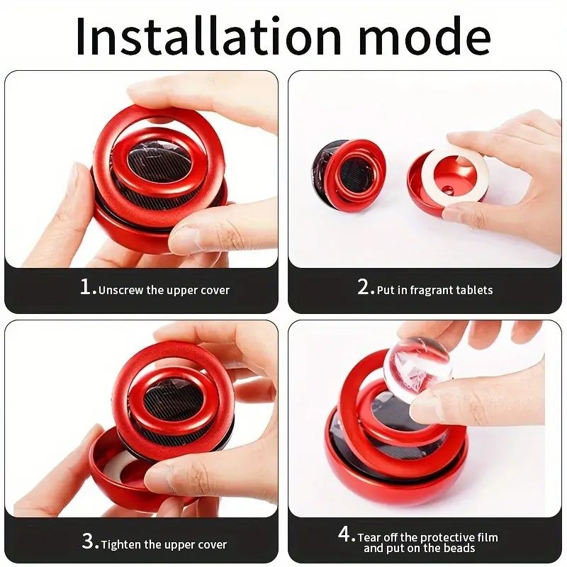 【Promotion】Solar Car Air Freshener | Rotating Aromatreatment Decoration Car Interior Accessories | Women Men Original Flavored Perfume Diffuser
