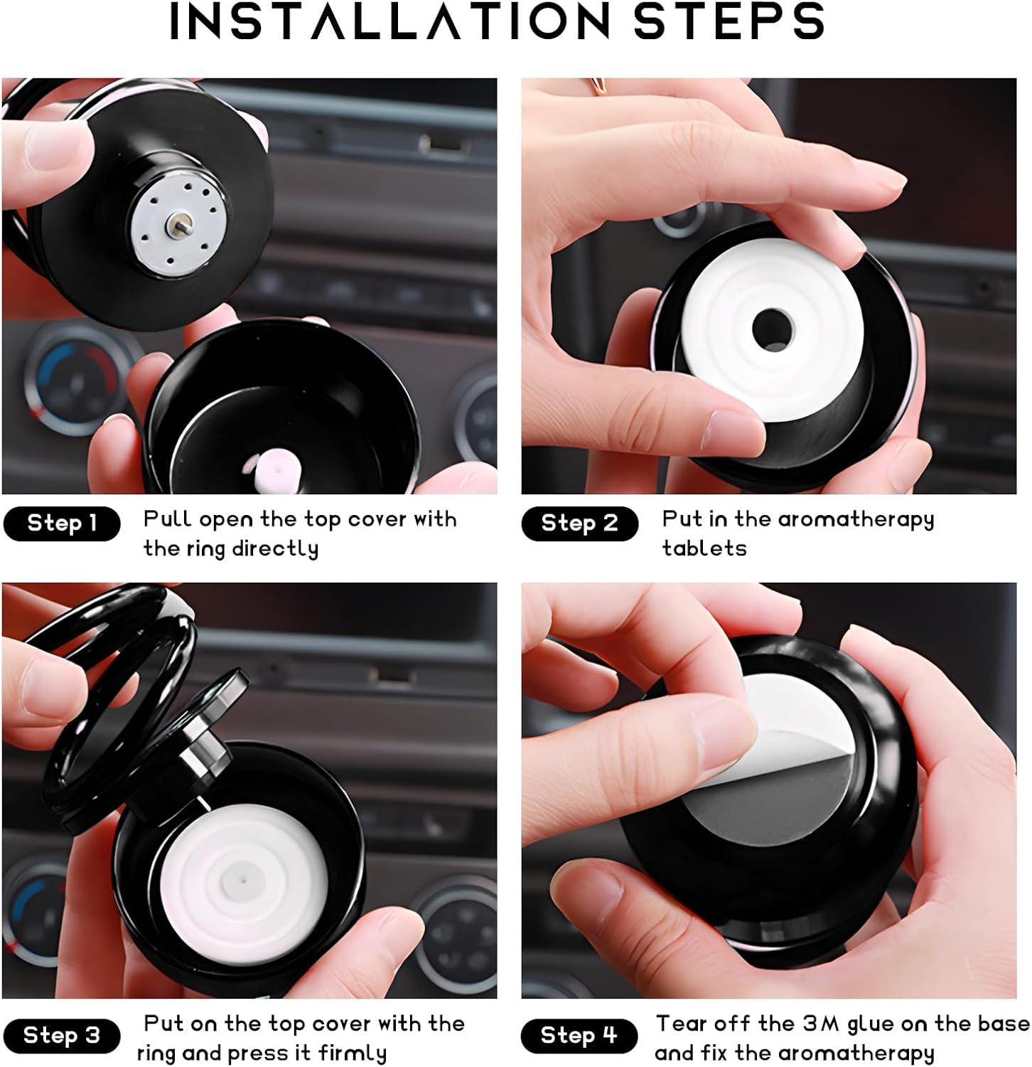【Promotion】Solar Rotating Car Air Freshener, Double Ring Solar Energy Car Dashboard Decoration Perfume Holder, Rotating Aromatherapy Diffuser Ornament for Car Home, Car Accessories