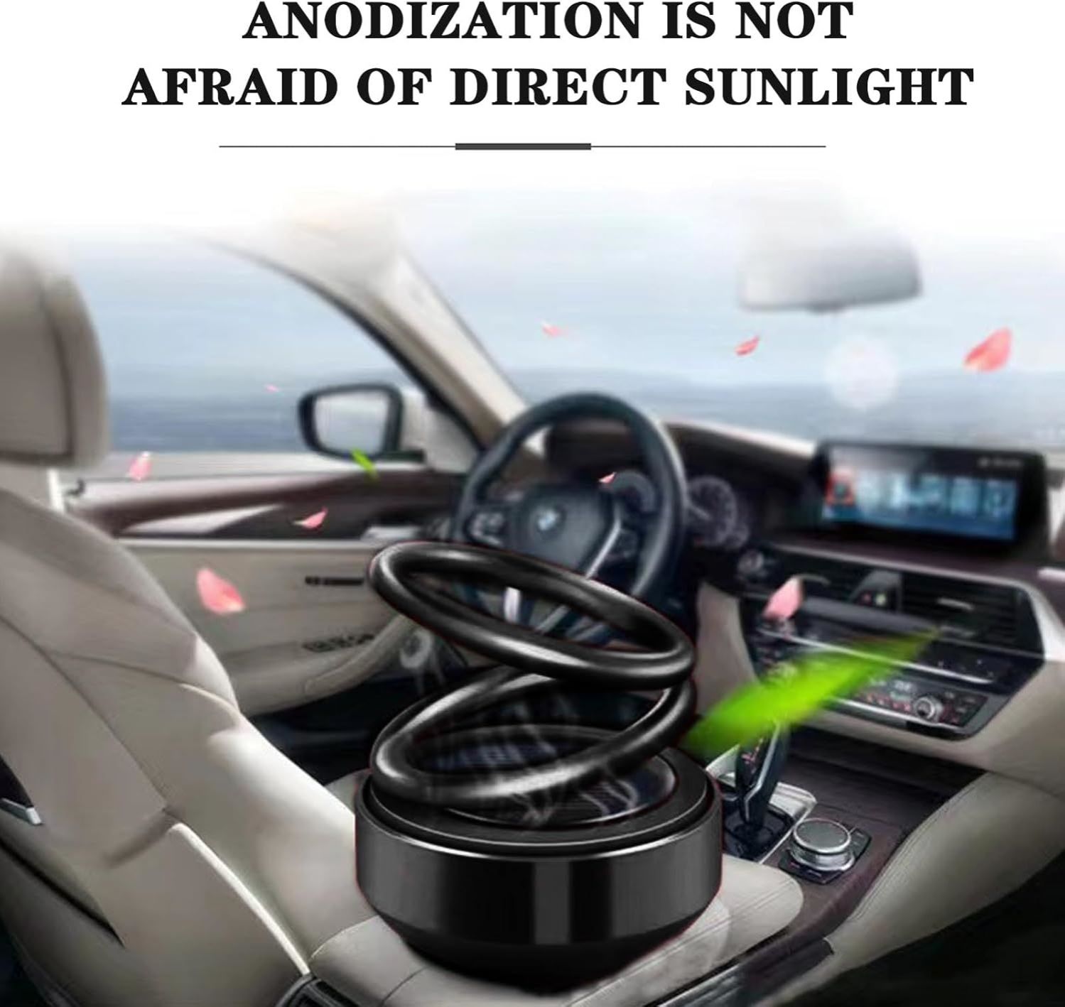 【Promotion】Solar Rotating Car Air Freshener, Double Ring Solar Energy Car Dashboard Decoration Perfume Holder, Rotating Aromatherapy Diffuser Ornament for Car Home, Car Accessories